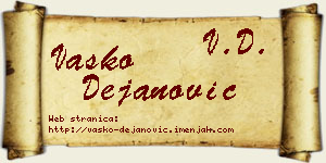 Vasko Dejanović vizit kartica